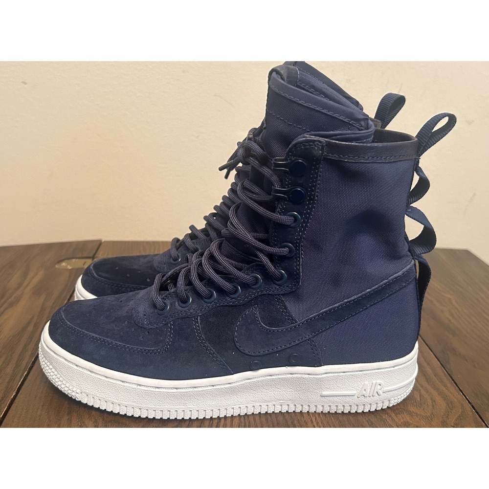 Nike Air Force 1 Hi Women's Size 7.5 Midnight Navy Suede 857872-401 No Straps